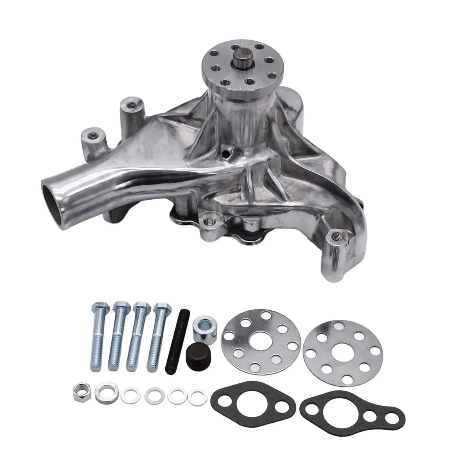 Water Pump Long Chrome Replacement Easily Install Stable Performance Polished Fittings Automobile High Volume for Chevy Sbc