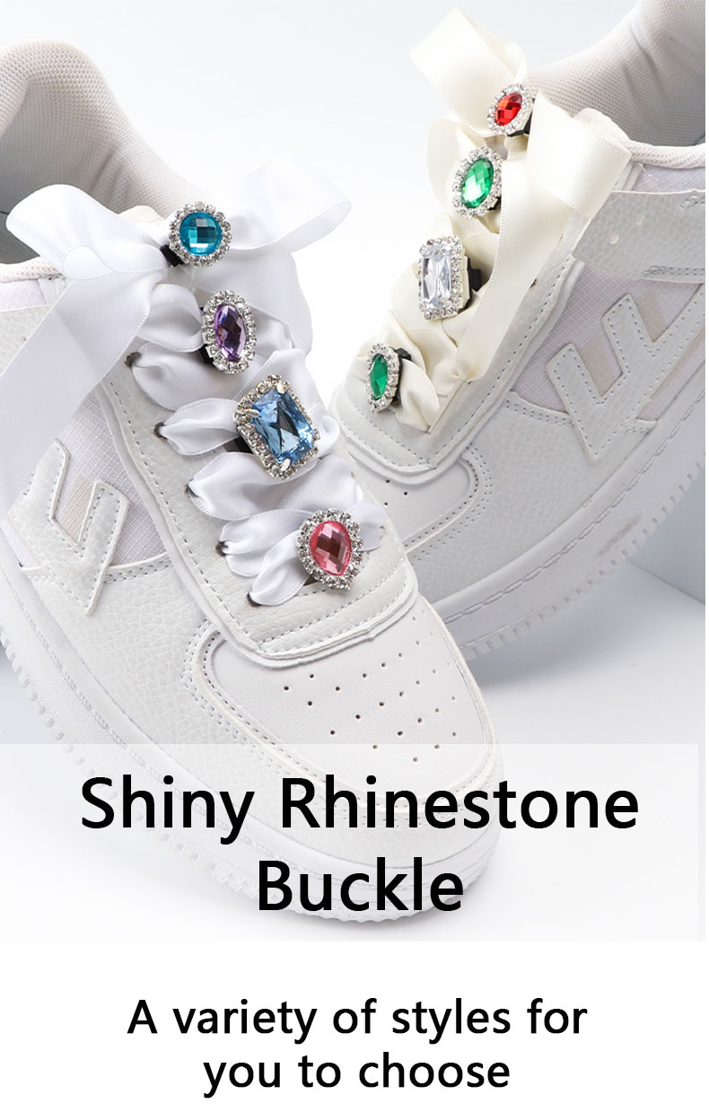 1PC Diamond Shoelaces Plastic Shoe Charms Design for Sneaker AF1 Decoration Luxurious Shiny Rhinestones Buckle Shoe Accessories