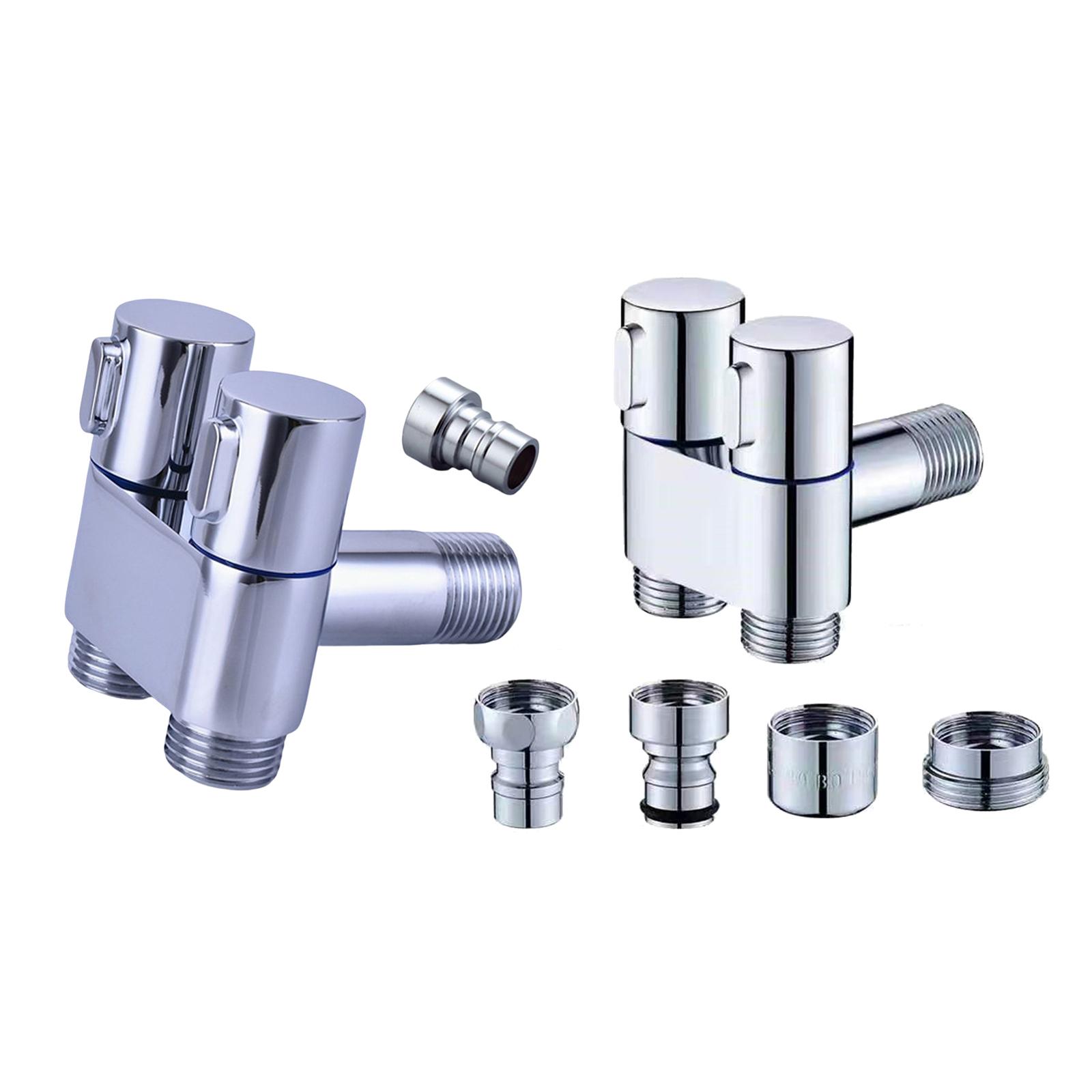 3 Through Angle Stop Valve Hose Connection Faucet Valve G1/2 Thread Filling Valve for Bathroom Cold ,Hot Water Kitchen Bathtub