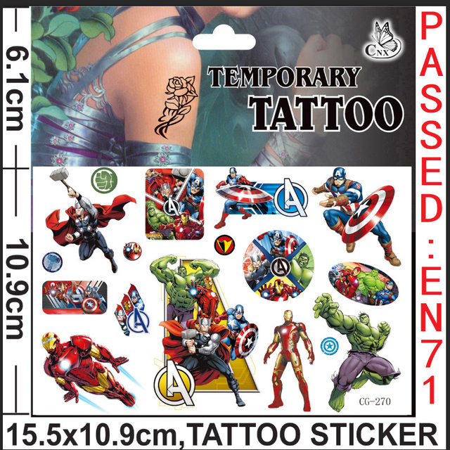 50pz Adesivi Per Tatuaggi Comics Gli Avengers Iron - Temu Italy