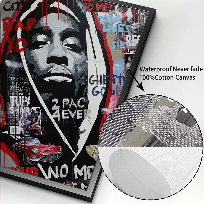 Street Graffiti Art Rapper Music Star Poster 2pac 4ever Picture