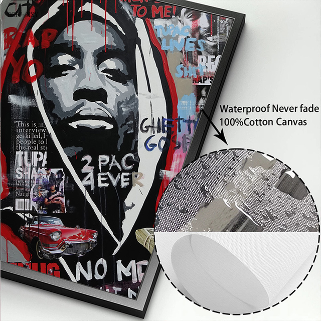 Street Graffiti Art Rapper Music Star Poster 2PAC 4Ever Picture Prints Hip  Hip Singer Canvas Painting for Living Room Decoration