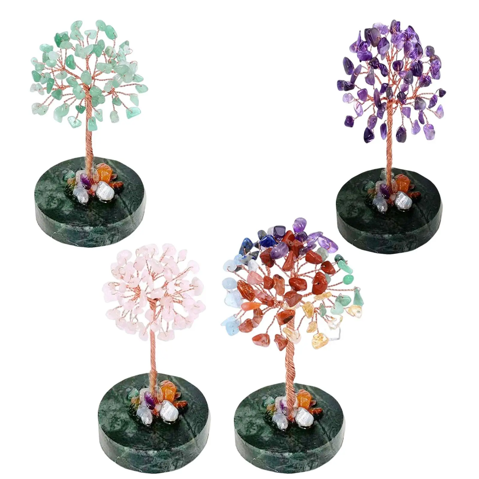 Feng Shui Tree Ornament Desktop Decoration Photo Props Scene Layout Handcraft Art Decor with Base Figurines for Indoor Wedding