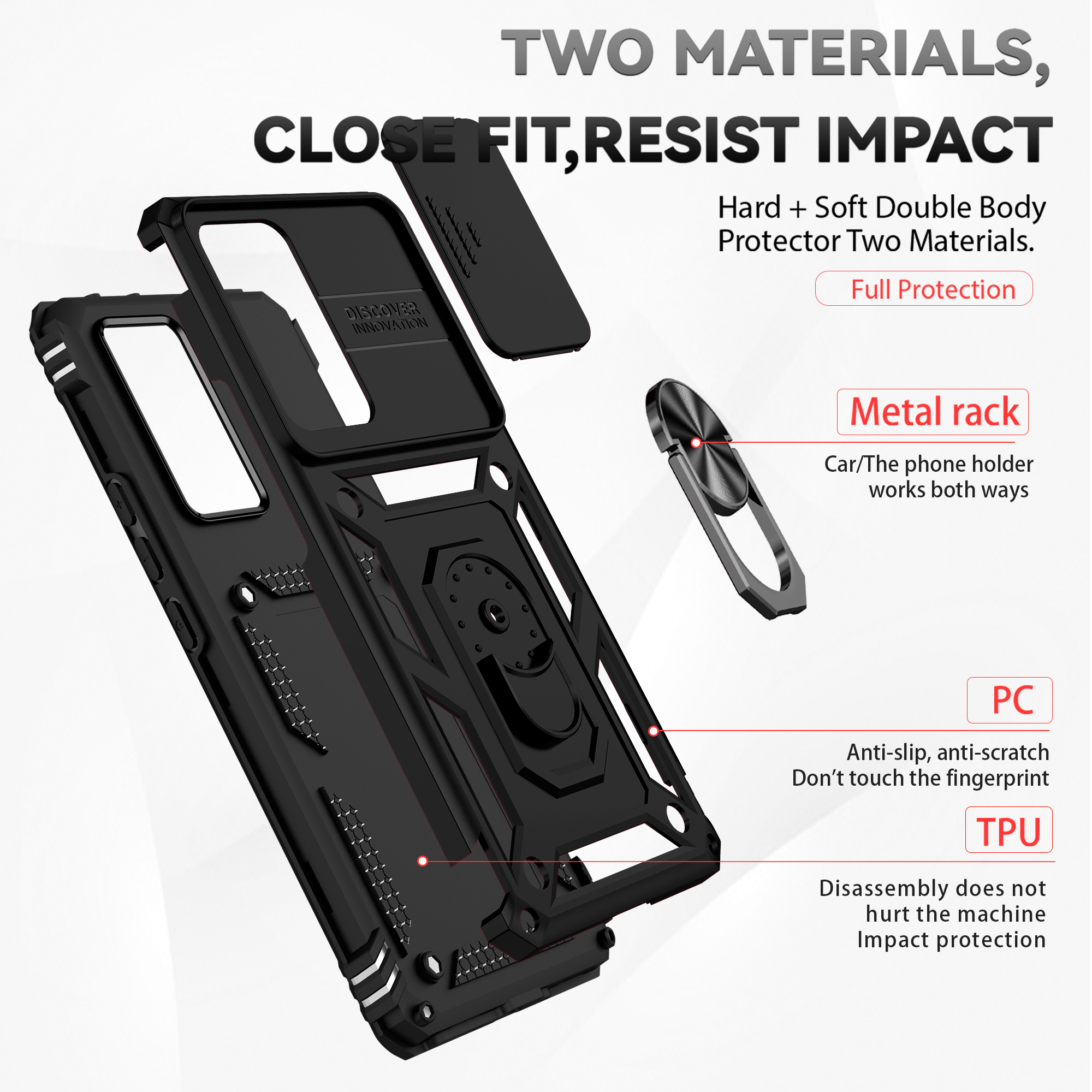 Slide Camera Protect Shockproof Armor Case For Xiaomi 12 Pro 12X 12S Pro 12SPro Xiaomi12 Cover Magnetic Holder Ring Phone Case