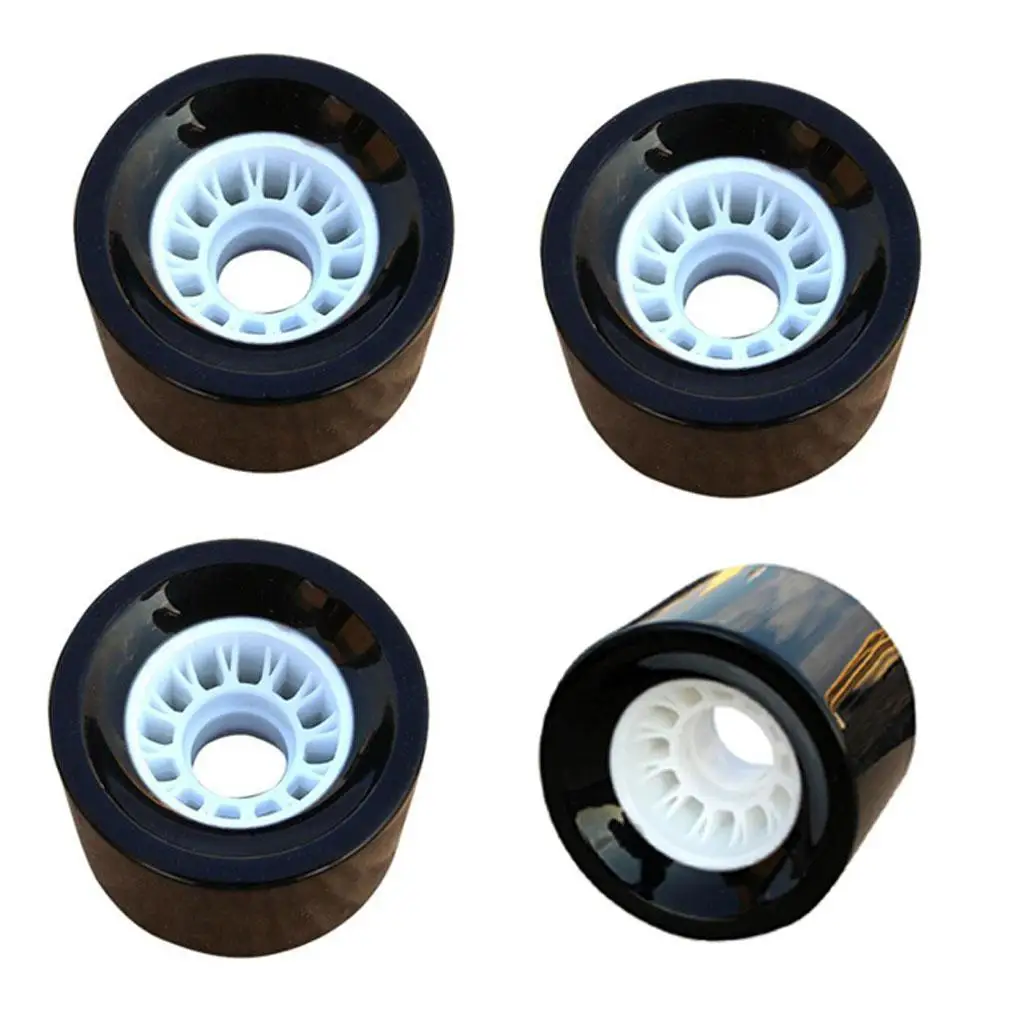 4x PU Skateboard Wheels High Elasticity Replacement Repair Kit Black