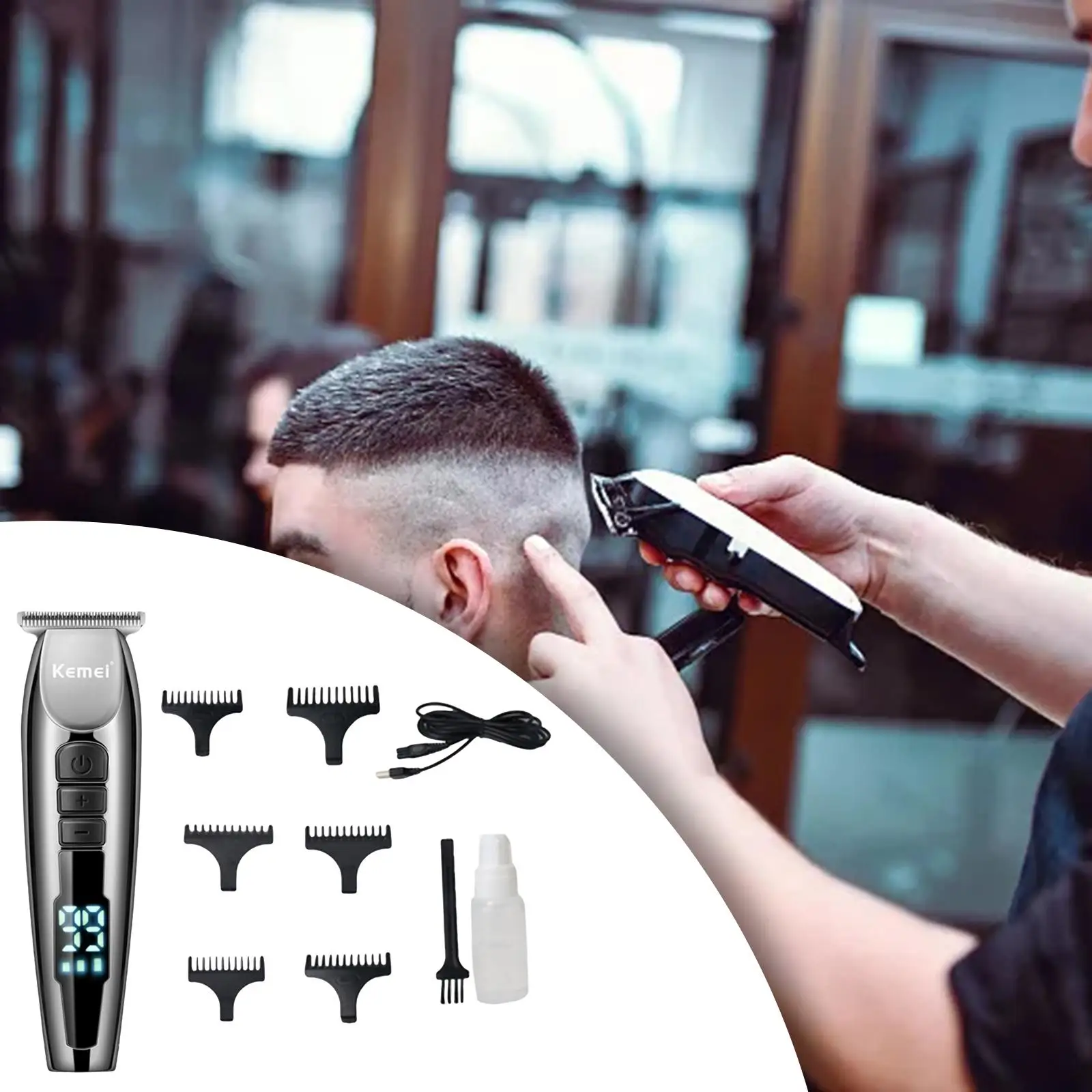 Powerful Clippers Supplies Low Noise Gifts LCD Digital Display Travel Home Mens Family Barber