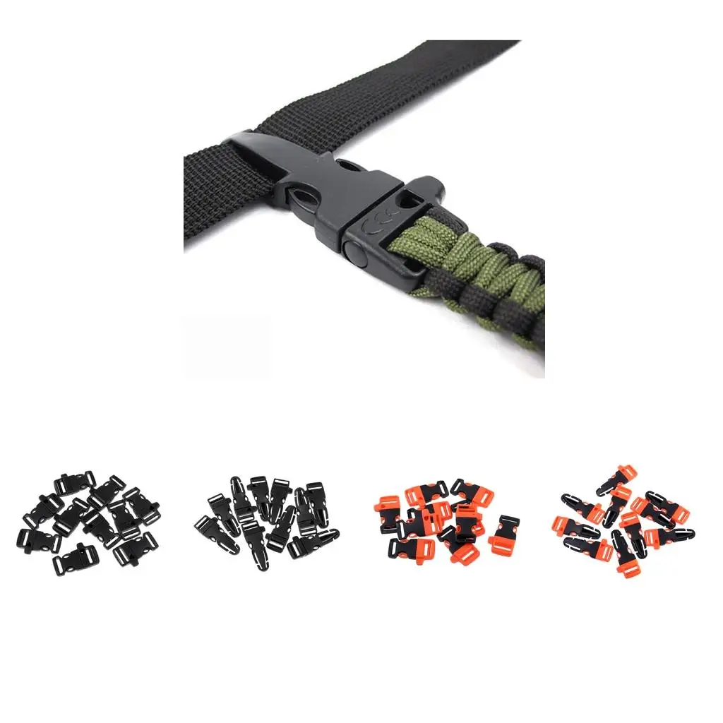 10pcs Side Release Buckle  Emergency Travel Hiking  Bracelet Hand Strap Braiding Belt Clasp Outdoor  Camping Backpacking
