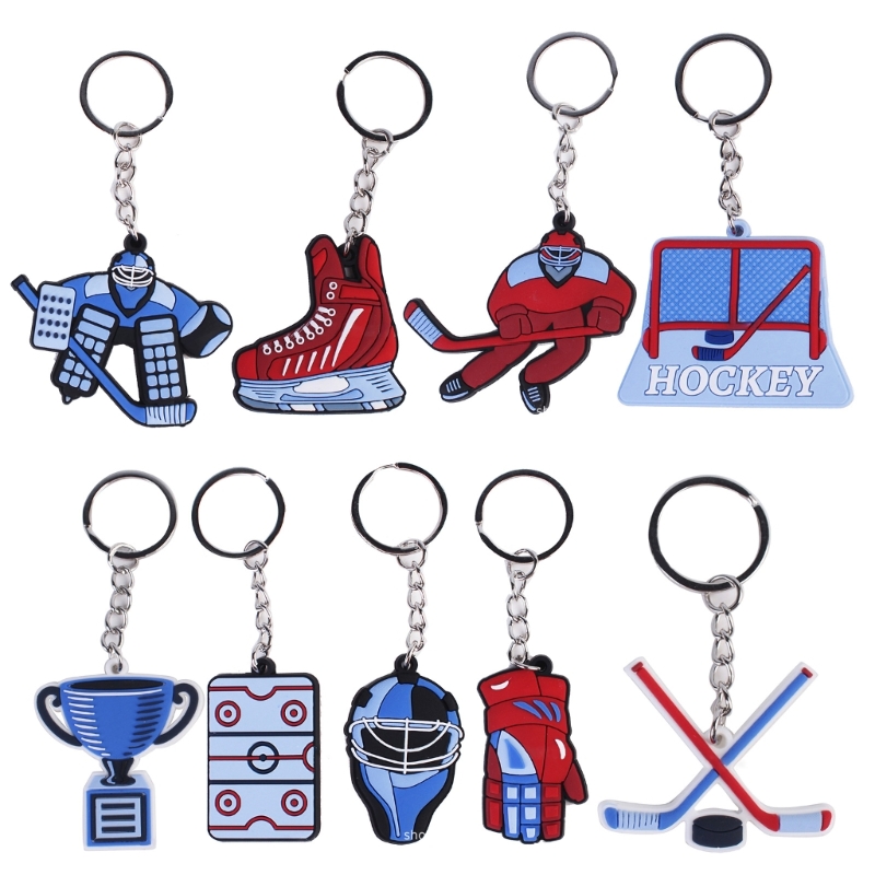 Description Picture 2 of itemIce Hockey Sports Pendant Keyring Cartoon Winter Sports Charm Keychain Car Keys Holder Bag Pendant Handbag Accessories