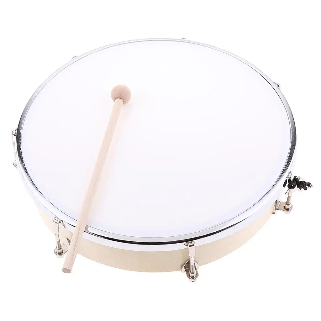 Wooden Tambourine with And Tuning Key Musical Baby Percussion Instrument