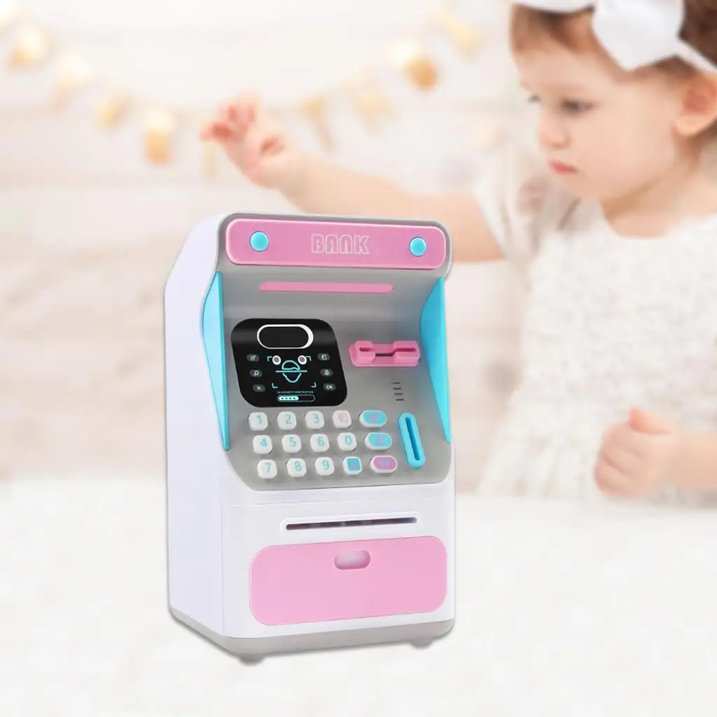 Electronic Mini ATM Electronic Piggy Bank Code Coin Cash Bank Machine Toy