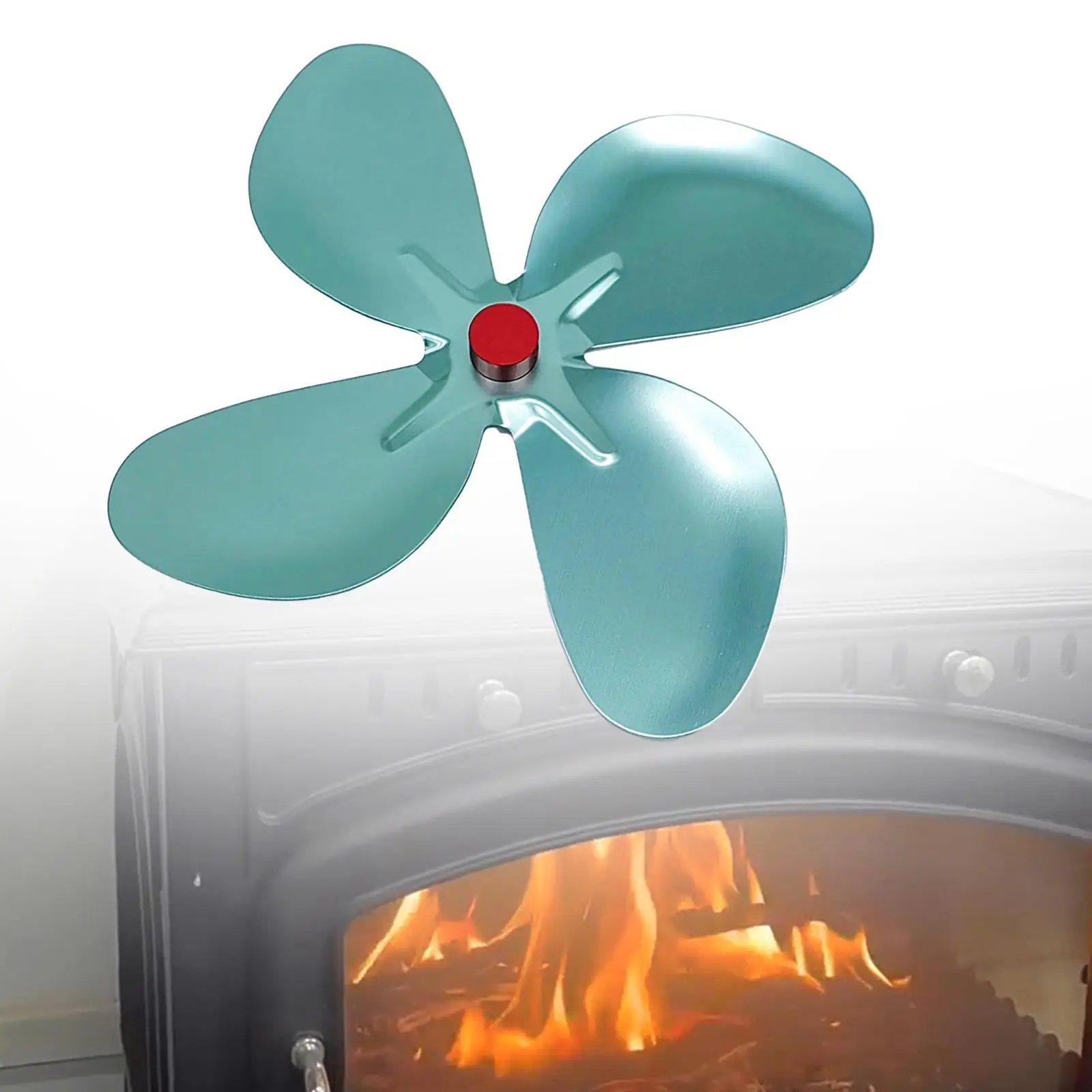 Stoves Fan Blade 4 Balde Quiet Fireplace 175mm Circulating Warm Fan with Screws and Screwdriver Fan Blade Replacement