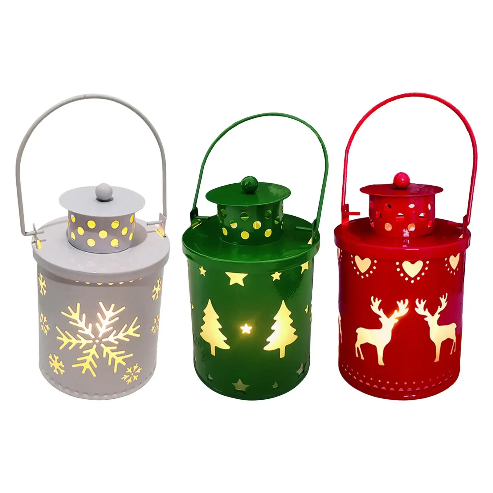 Candle Lantern Nightlight Lighting Christmas Lighted Lantern Flameless Candle Light for Holidays Xmas Festival Party Tabletop
