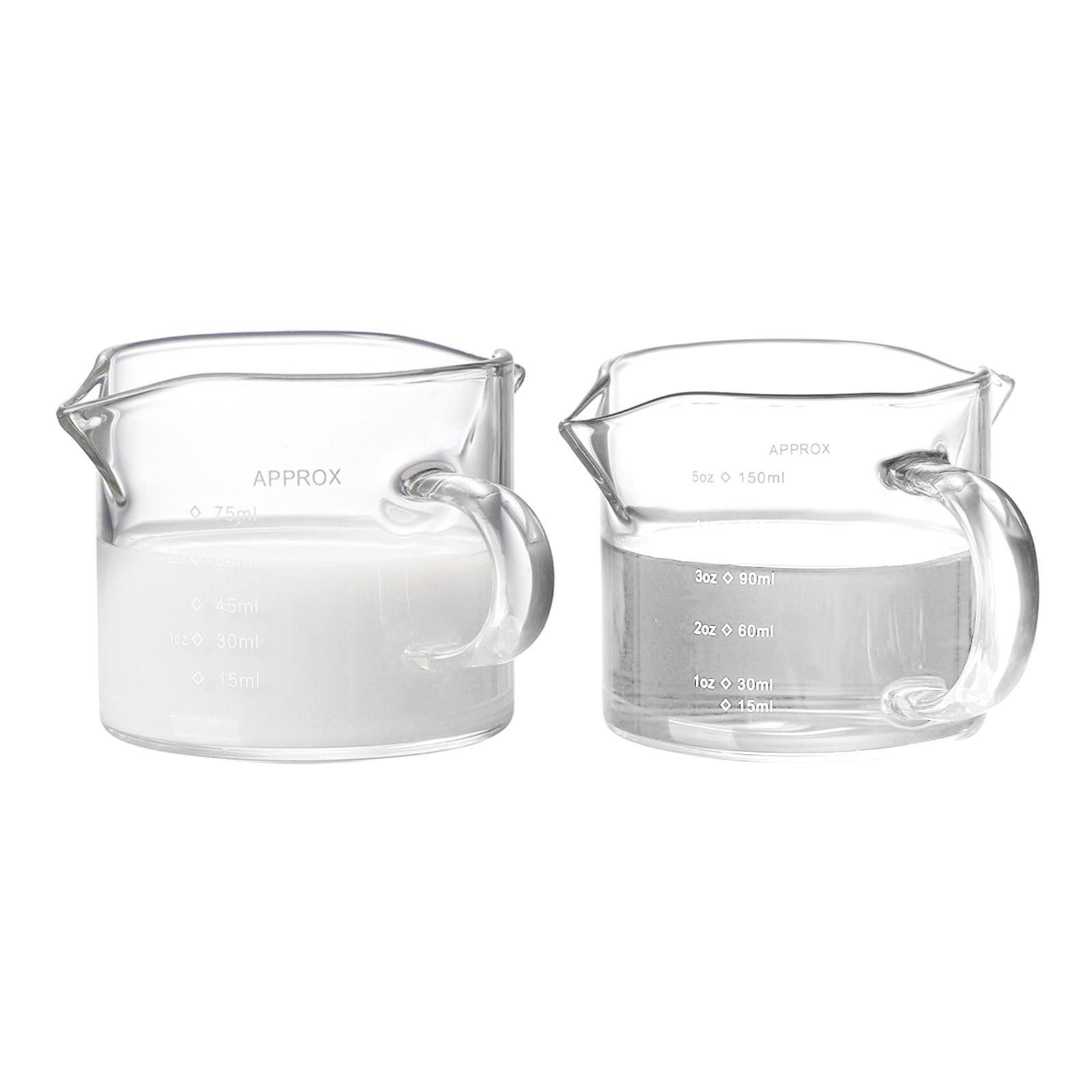 Glass Measuring Cup Double Spouts Espresso Cup with Scale Drinkware