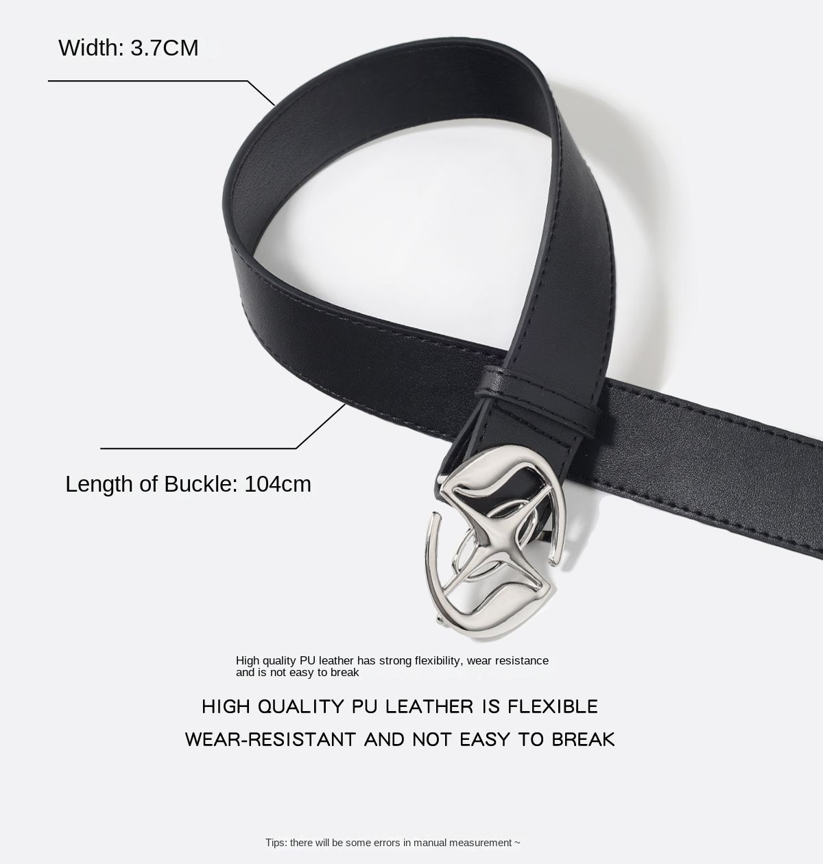 Title 3, Fashion Metal Star Buckle Belt Fashion Tie-in W...