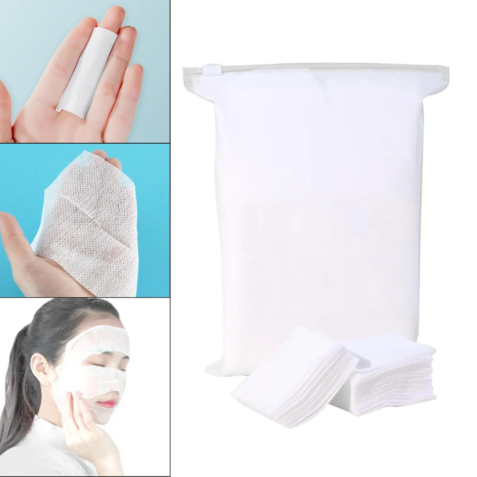 600Pcs Stretchy Cotton Pads Thin Moisturizing for Skincare Apply Toner Nails