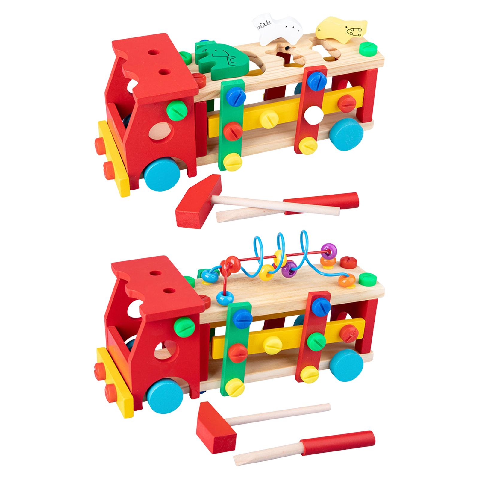 Baby Kids Take Apart Truck Screw Disassembly Assembly Car Building & Construction Wooden Toys for Boys and Girls Kindergarten