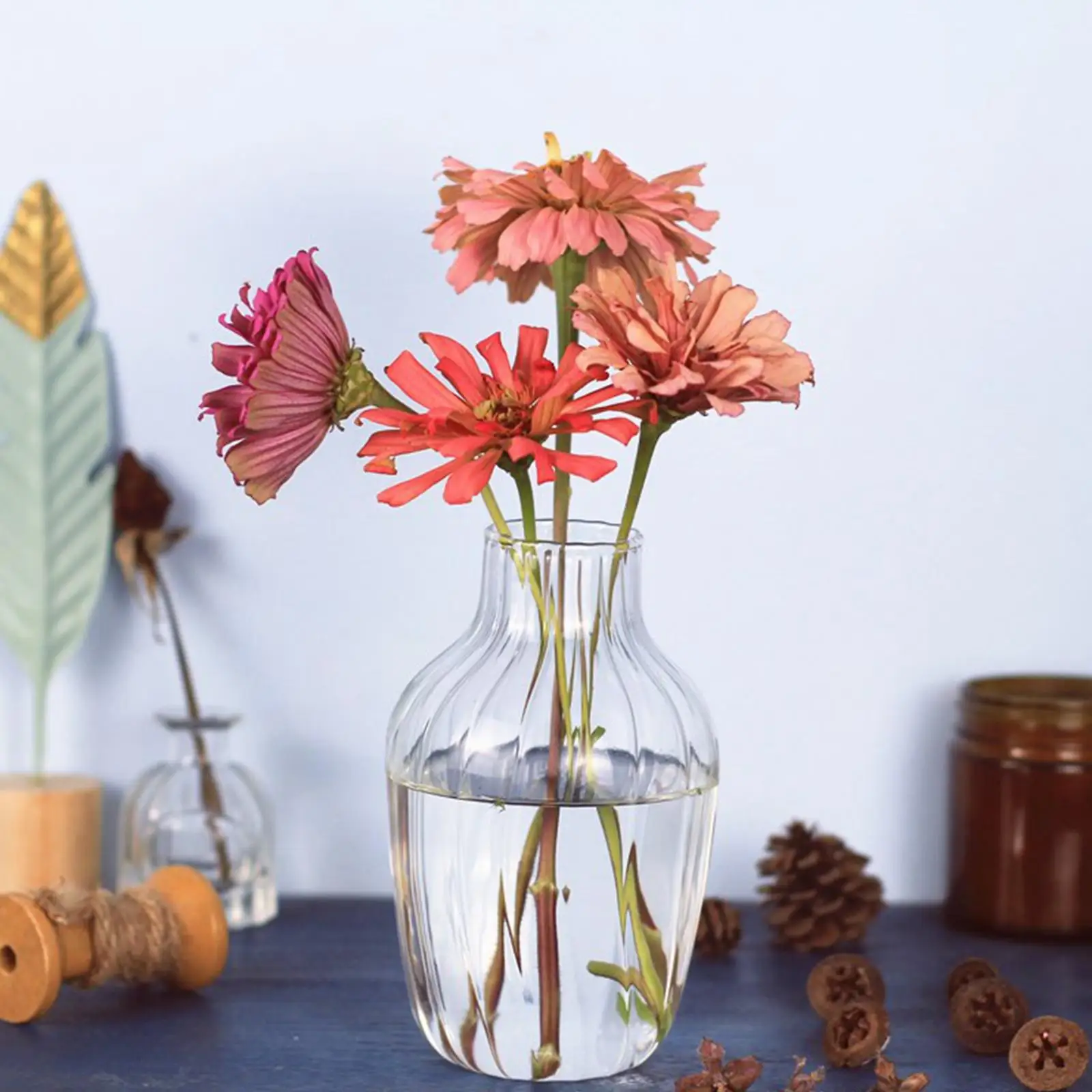 Glass Bud Vases Flower Arrangements Flowerpots for Bedroom Festivals Gift