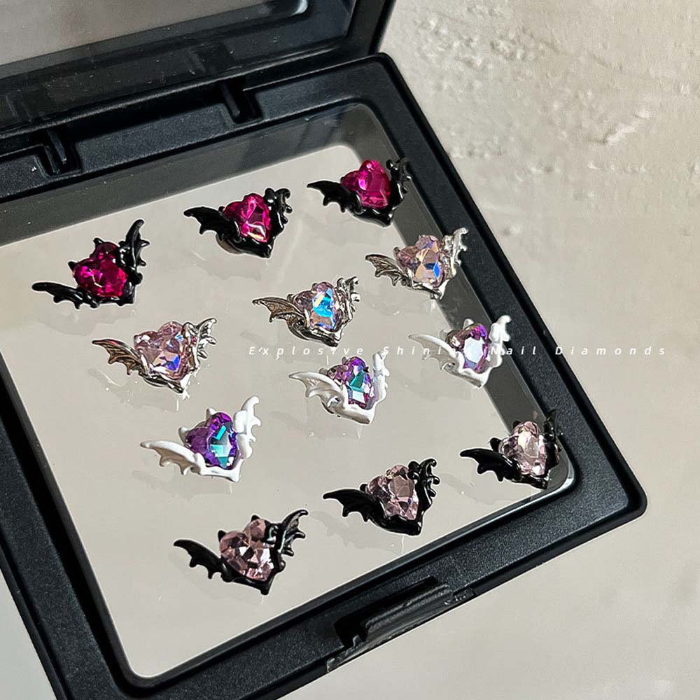 Best of 10pcs Evil Heart Nail Art Charm 3D Punk Metal Retro Demon Wings With Diamonds Nail Decoration DIY Luxury Manicure Accessories Reviews & Tips