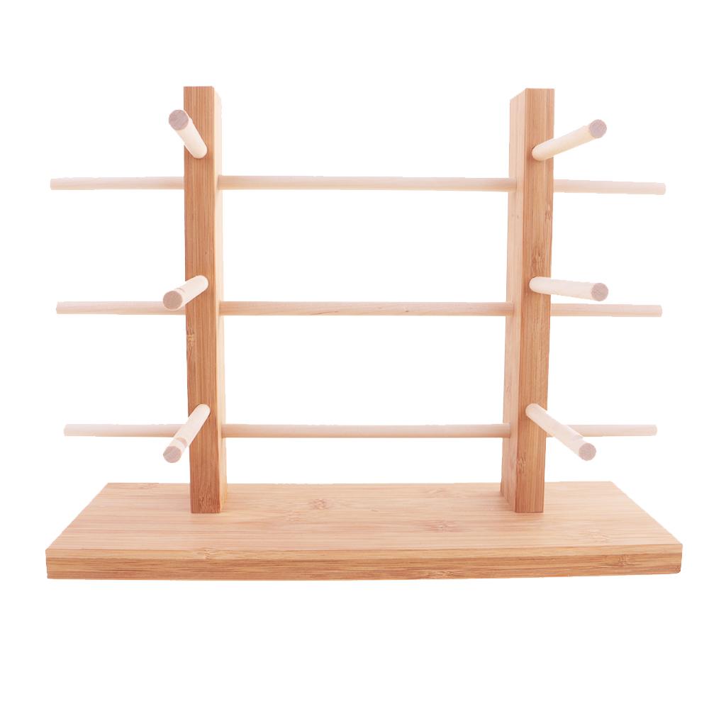 Wood Display Rack Sunglass Eyeglass Counter Stand Organizer 2-Row 3/4/5/6 Layers