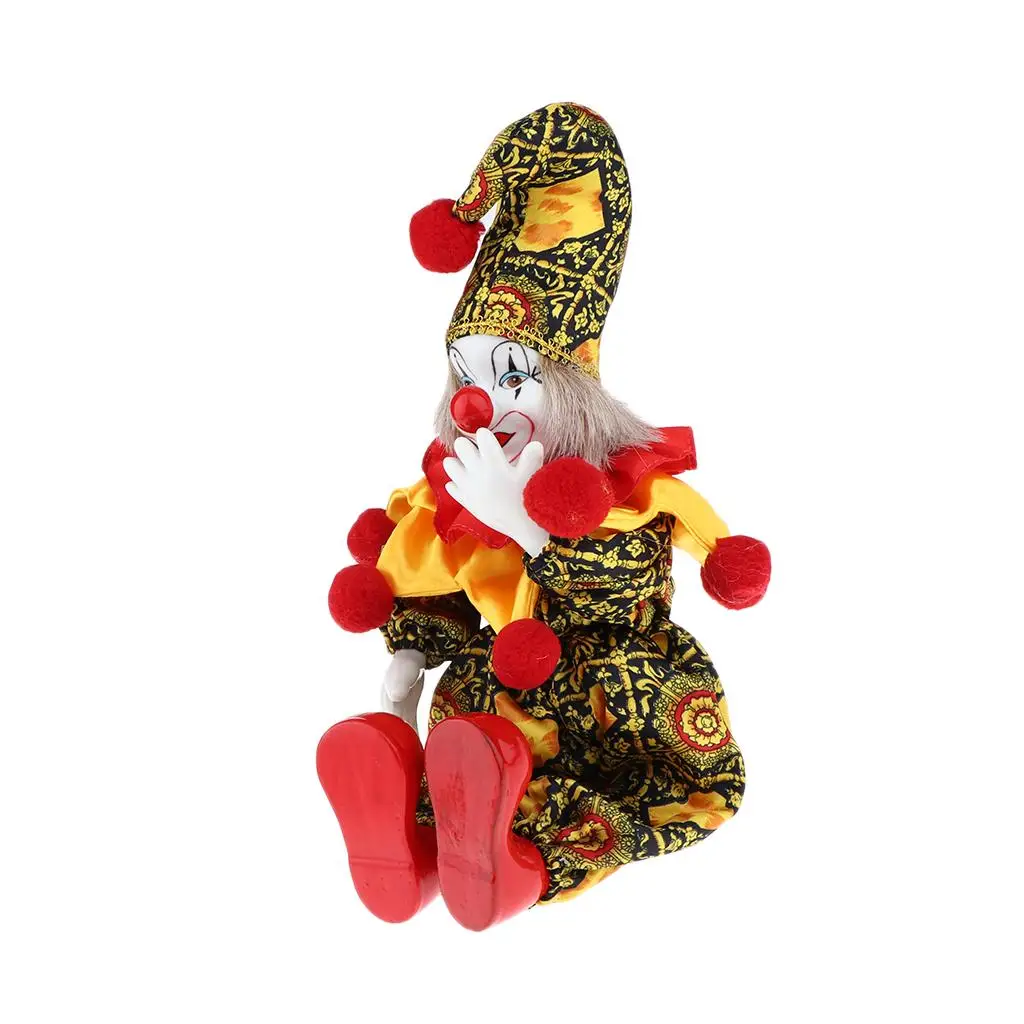  Doll Hanging Foot Clown Model, Circus Props Home Decoration Desk Ornaments, B