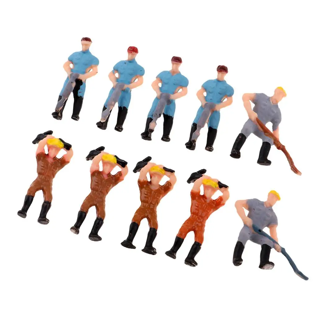 10x / Set 1/75 Workers People Action Figure Mini for HO Train Railway