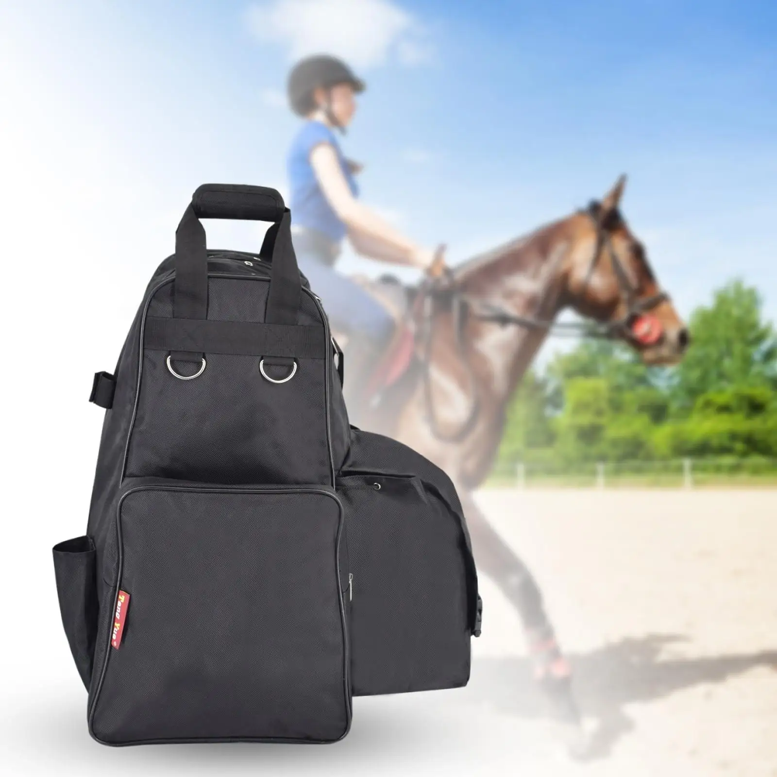 Equestrian Equipment Backpack Horse Riding Outfit Boots Gloves Pants Leg Guards Storage Bag Large Capacity Carrier