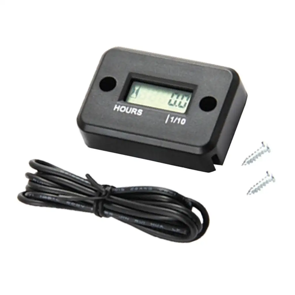 LCD Digital Tach Hour Meter Tachometer for Car Boat Motorcycle ATV Engine