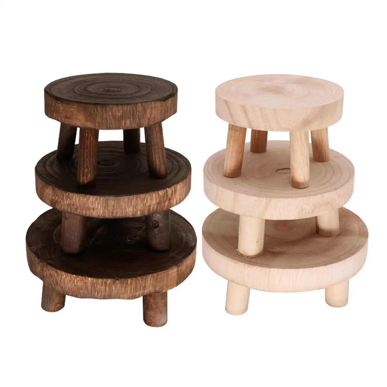 Solid Wood Compact Flowerpot Stand Solid Wood Stool Base Garden Decoration for Balcony Lawn Home Garden Patio Corridor Plants