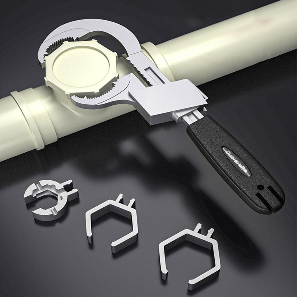 Wrench Set, Ratchet Car Repair 3 Chucks Variable Grip Wrench, for Home Water Pipe