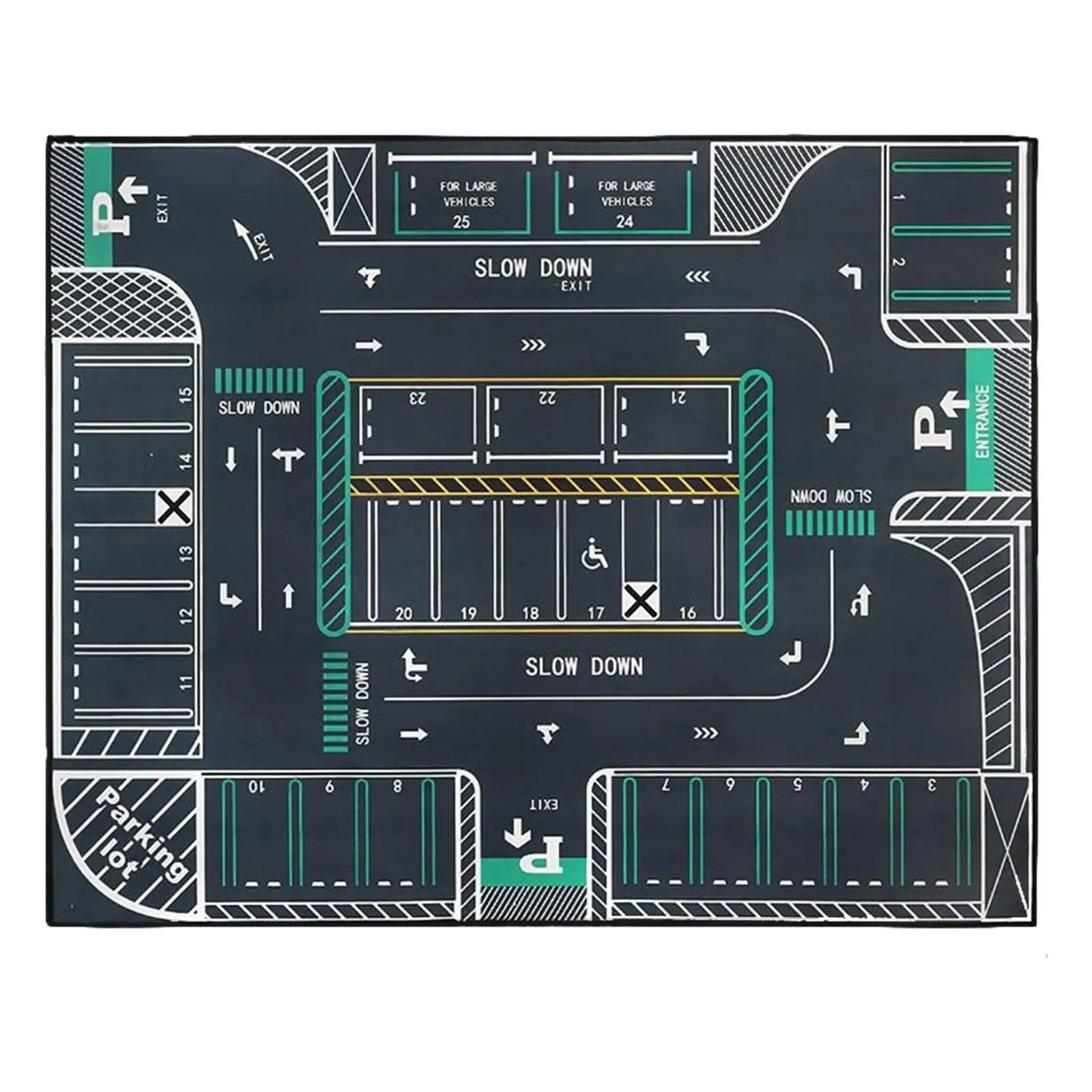 1/32 Scale Parking Mat Diecast Garage Traffic Play Mat for Diorama