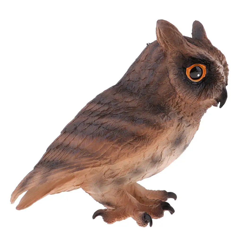 Standing Owl Animals Ornament Figurine Figure Gift Presents for Office Decor
