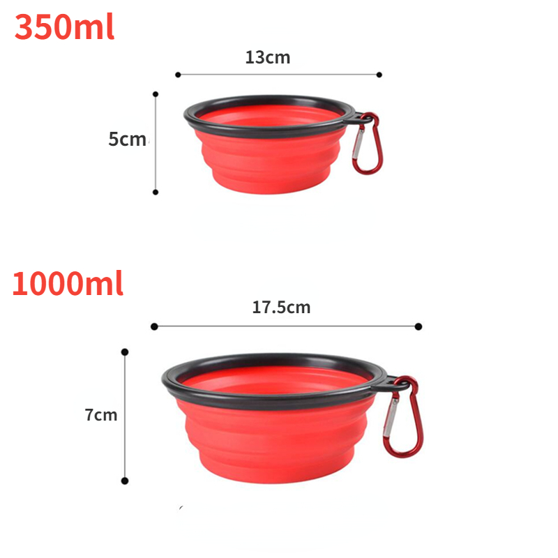 Title 1, 350ML/1000ML Foldable Silicone Pet Bowl Portabl...