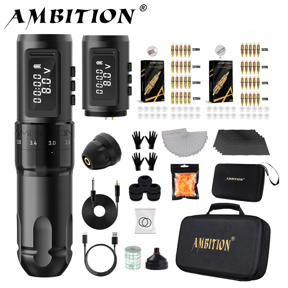 Best of Ambition MARS-U Tattoo Machine Kit Wireless Battery Tattoo Pen Adjustable Stroke 2.2-4.2mm Professional Coreless Motor 1800mAh Reviews & Tips