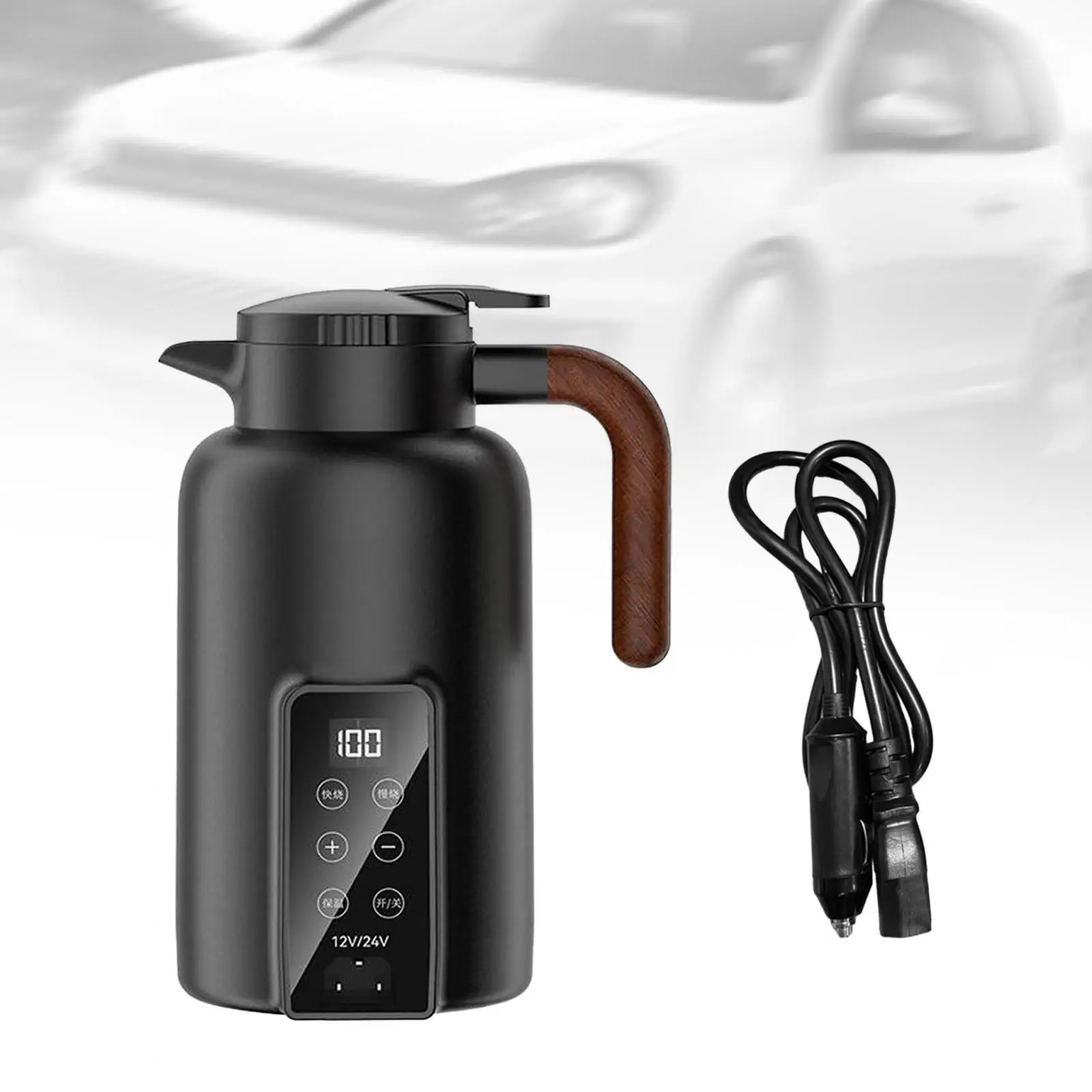 Car Heating Cup Travel Coffee Mug 1.3L Smart Heating Car Cup for Heating Water Brewing Coffee Milk Heated Beverage Camping