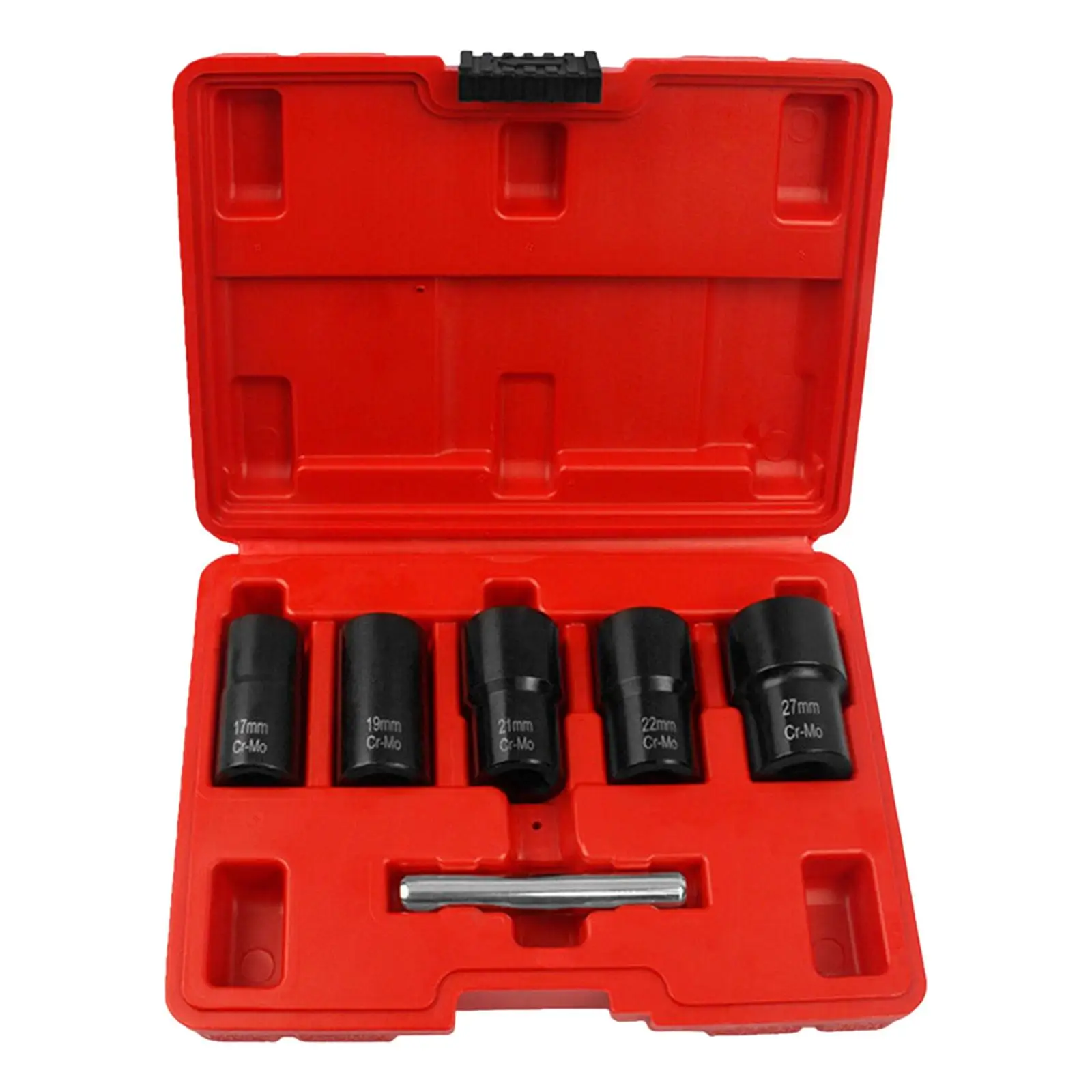 6Pcs Socket Wrench Set Deep Sockets 17mm-27mm 6 Point for 1/2