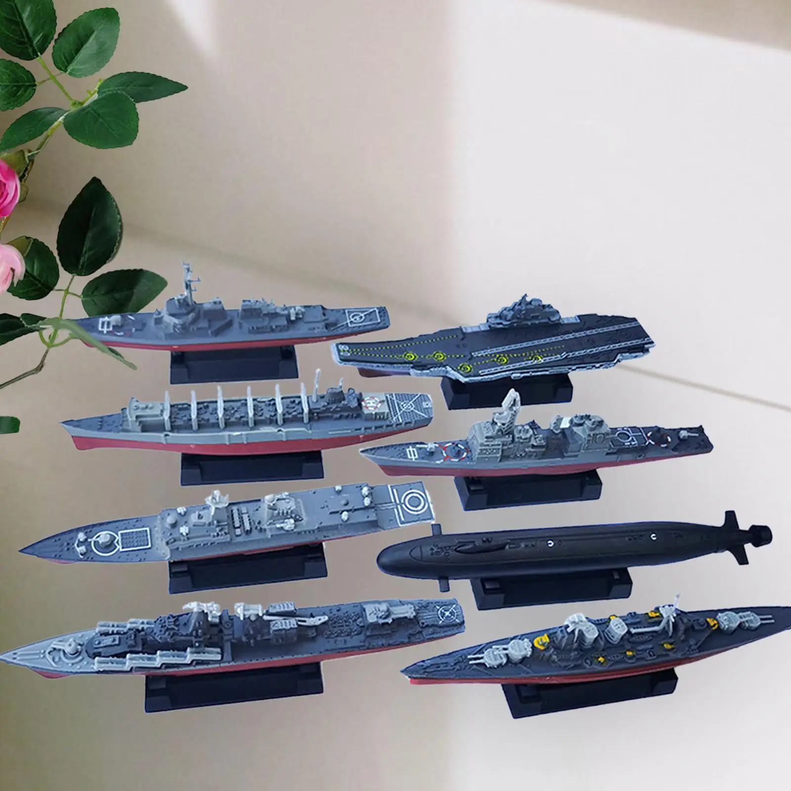 8x Aircraft Model Educational Toys Navy Ship Plastic Model Warships Ship Kits for Girls Kids Adults Boys Birthday Gifts