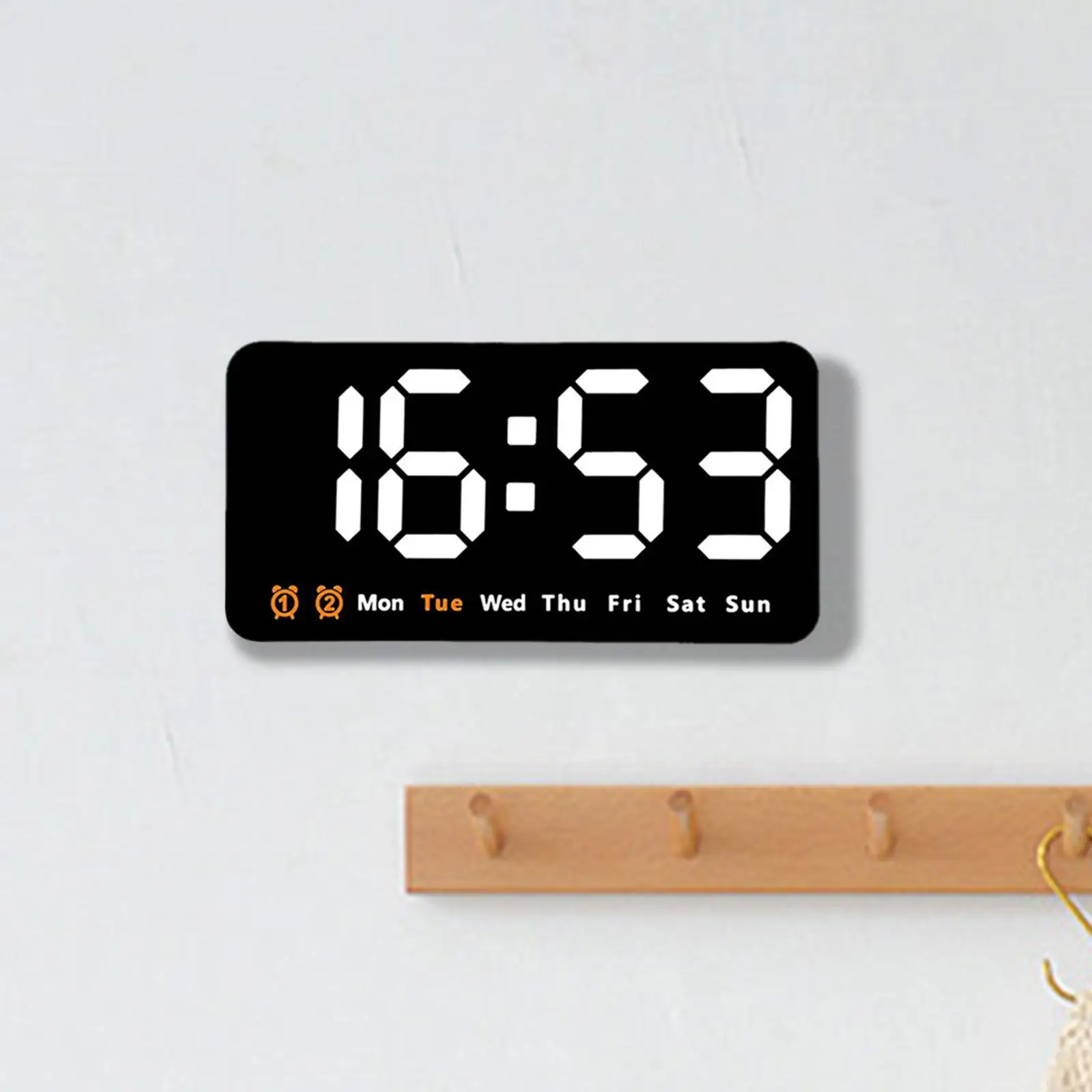 LED Desktop Alarm Clock with Day and Date Table Voice Desk Digital Clock for Bedroom Adult Beside Living Room Teens