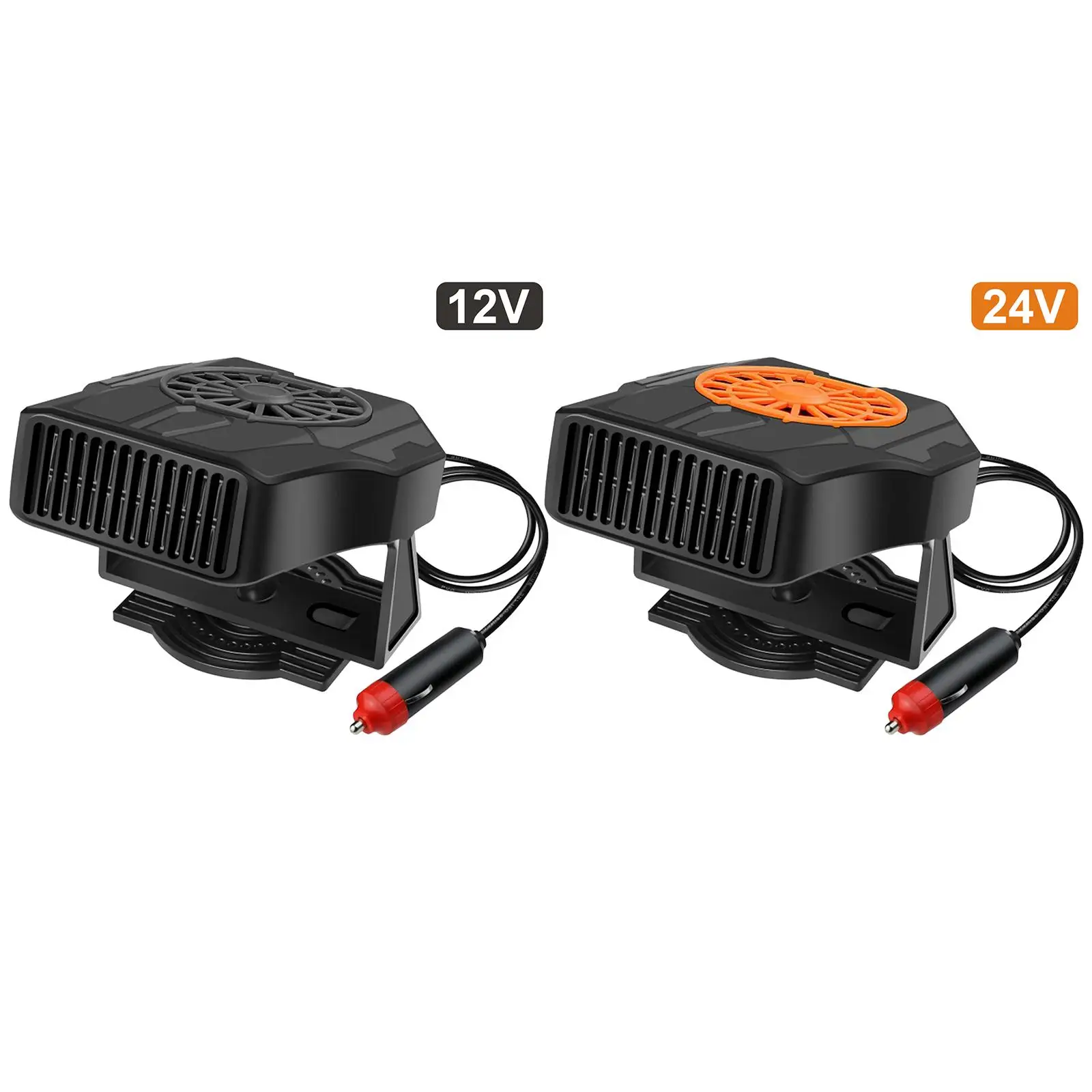 12V Car Heater Fan 150W 360 Rotatable Defogger 1.5M Cable Natural Hot Wind Clear Driving Sight Cigarette Lighter Suction Cup