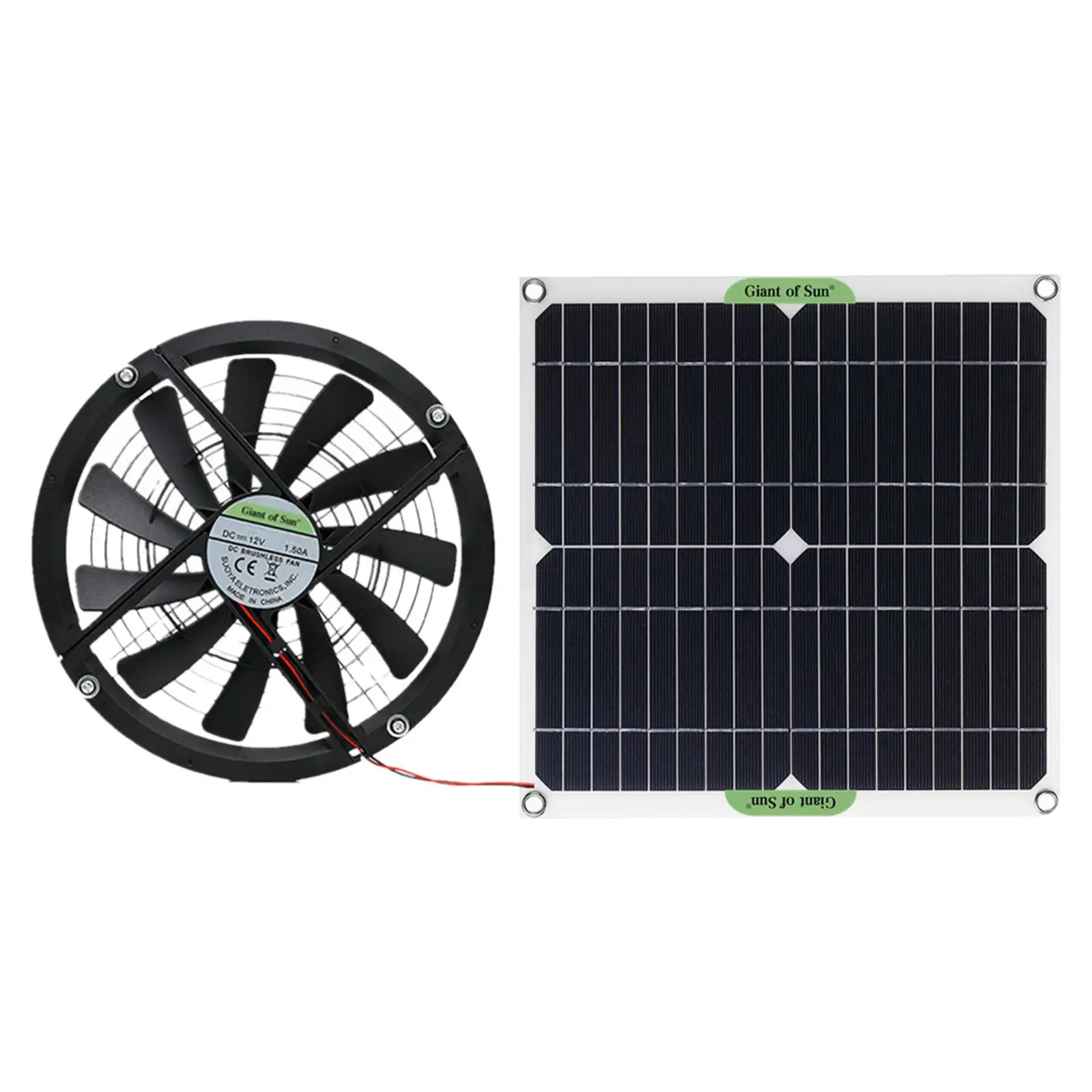 100W5V Solar Exhaust Fan Air Extractor 10 Inch Mini Ventilator Solar Panel Powered Fan for Dog Chicken House Greenhouse RV