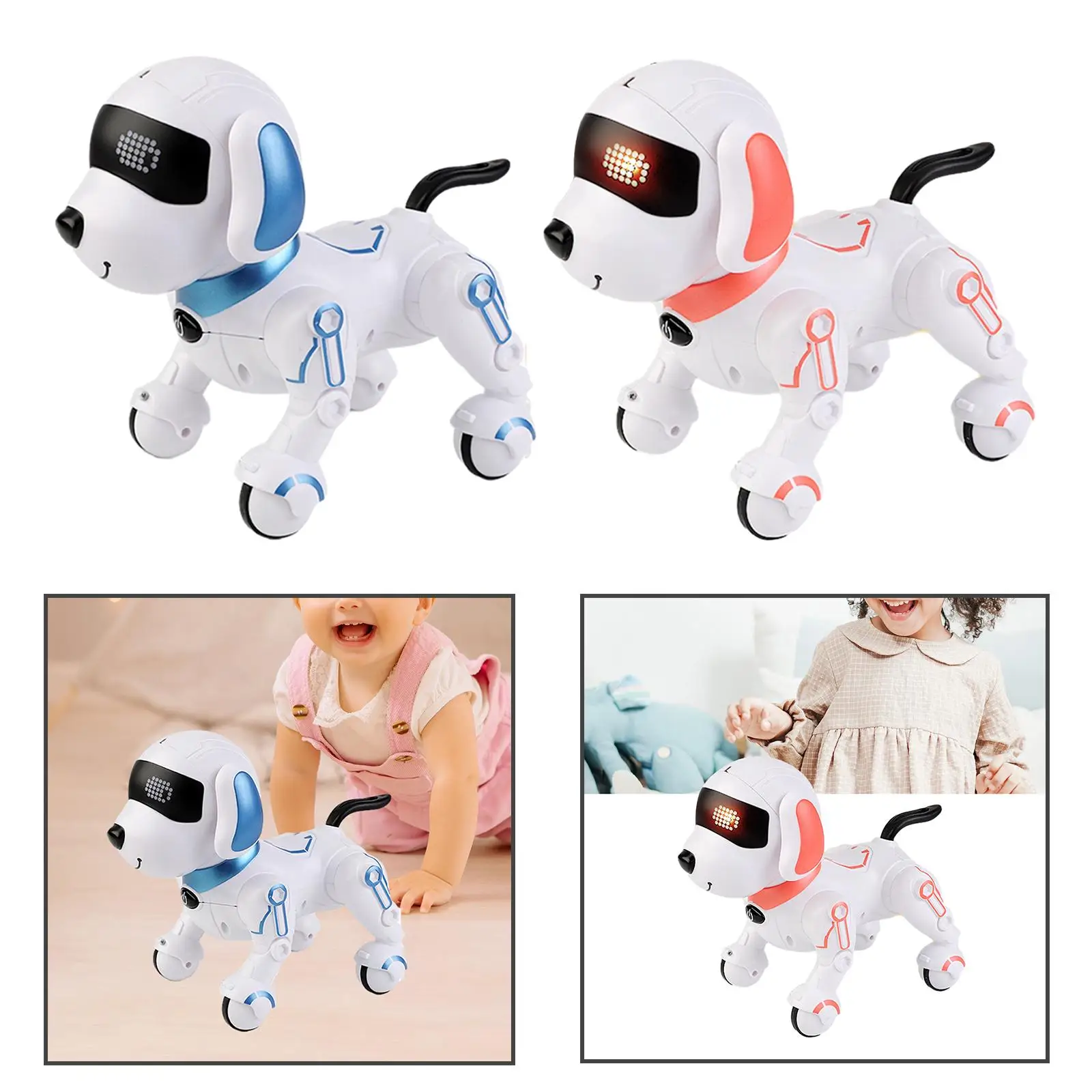 Remote Control Robot Dog Interactive Robotic Pet Backward with LED Eyes Dancing Smart Puppy for Teens and Girls Children Kids