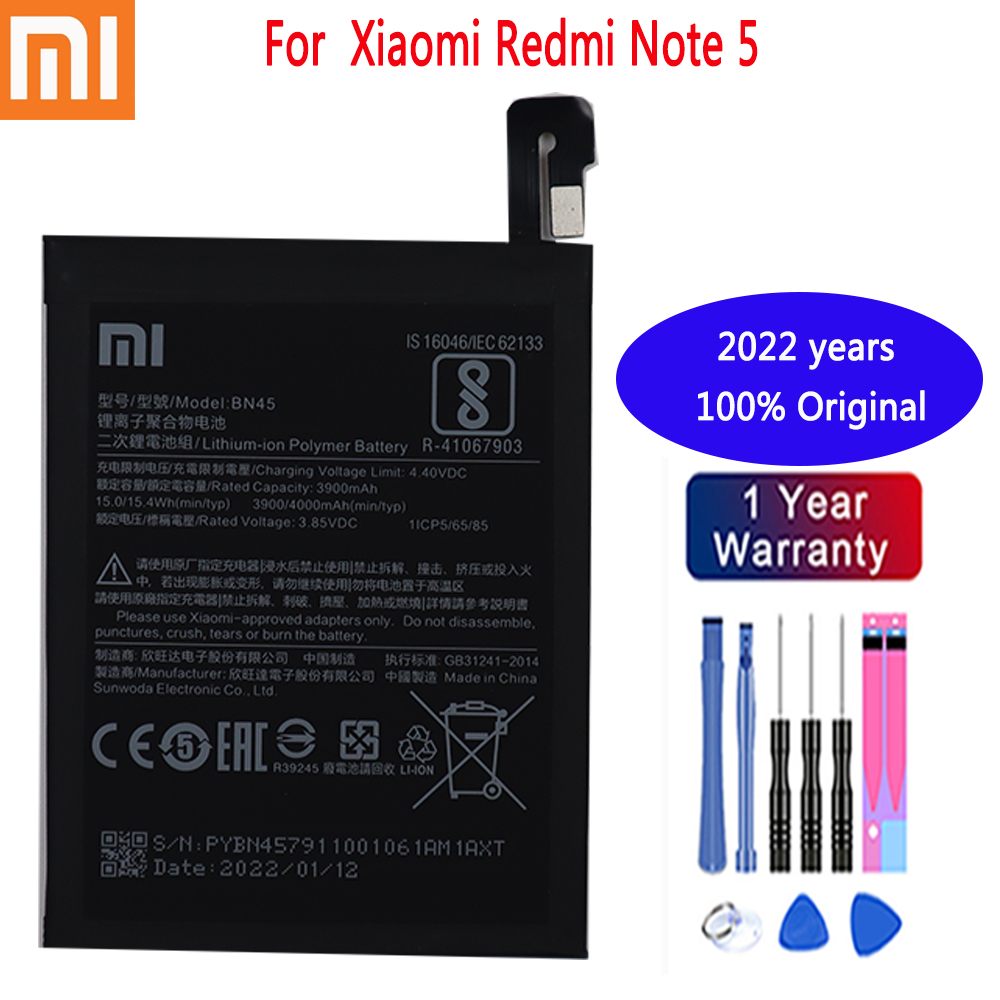 Оригинальный аккумулятор для телефона Xiao Mi BN45 для Xiaomi Redmi Note 5  Note5 2022 года, оригинальные фотоаккумуляторы, бесплатные инструменты |  AliExpress