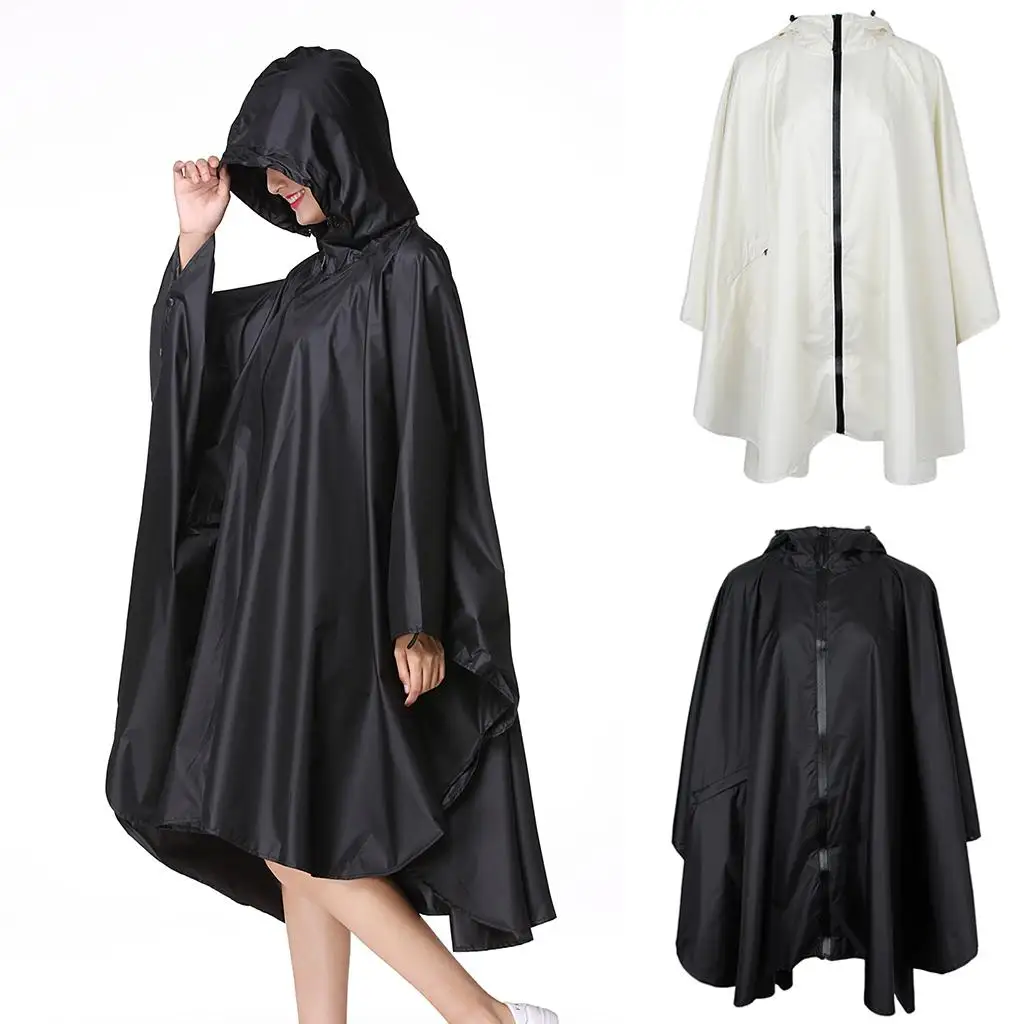 Women`s Lightweight Waterproof Outdoor Hooded Zip  Portable Poncho