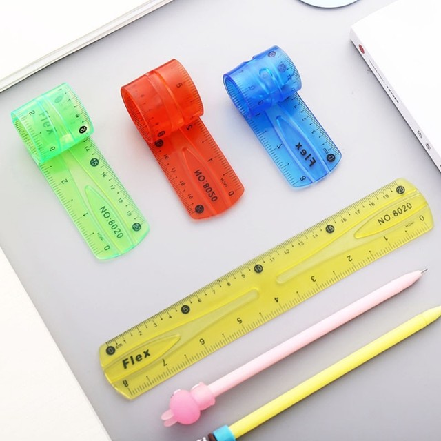 2Pcs Color Flexible Rulers Soft Bendable Plastic Rulers Duals Scale  Bendable Flexible Rubber Rulers Clear Straight Ruler - AliExpress