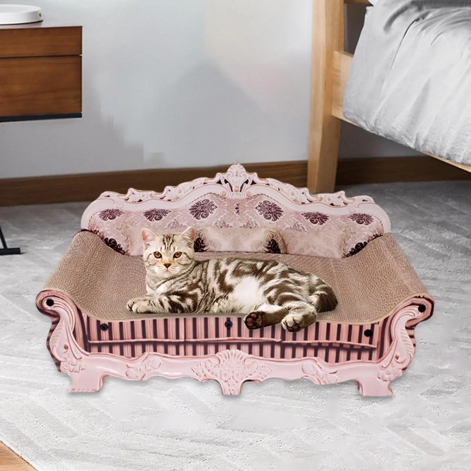 Cat Scratching Pad Cat Sofa Scratcher 20x9.5x9.5inch Recyclable Material Luxury Pet Cat Lounge Cat Scratching Board for Indoor