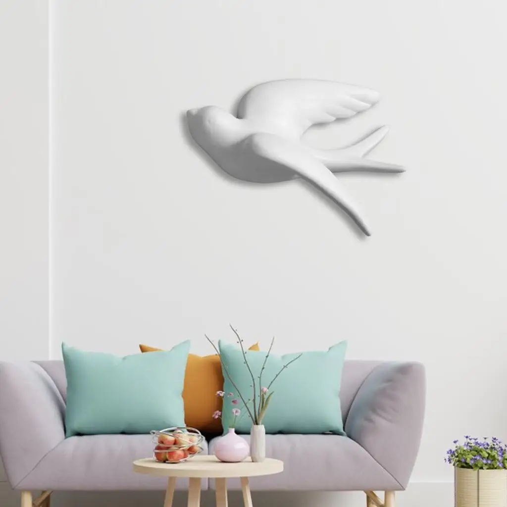 3x Modern Cute 3D Bird Sparrow Wall Art Decoration Dining Ornaments Crafts