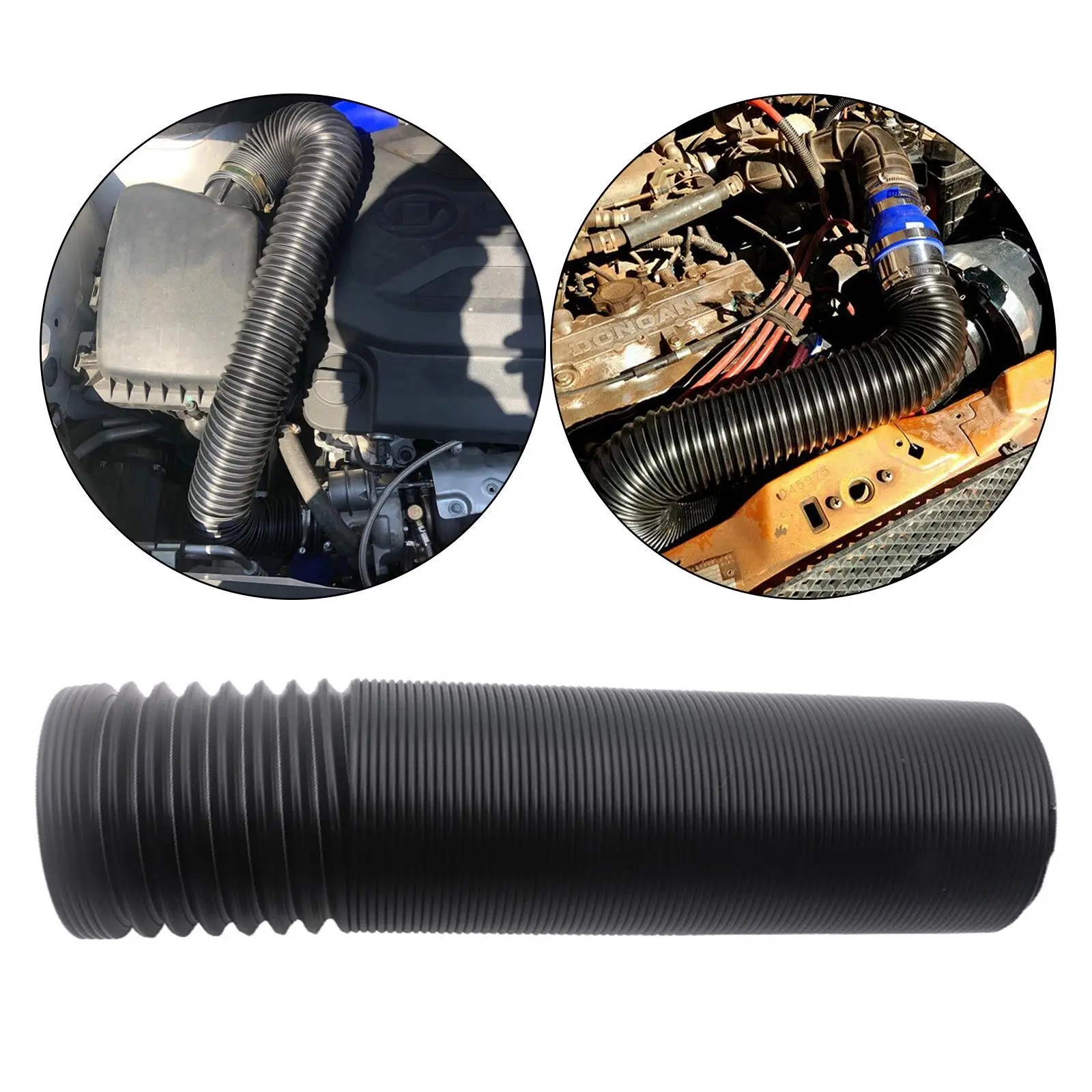 Air Intake Pipe Flexible Pipe Ducting Hose 76mm Diameter Expansion Pipe PVC Fit for Car Accessory Durable Premium Spare Parts