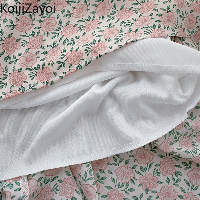 Koijizayoi Women Floral Midi Skirt 2022 Spring Summer New Korean Slim High Waist A-line Skirts Chic Bottom Faldas Dropshipping black maxi skirt