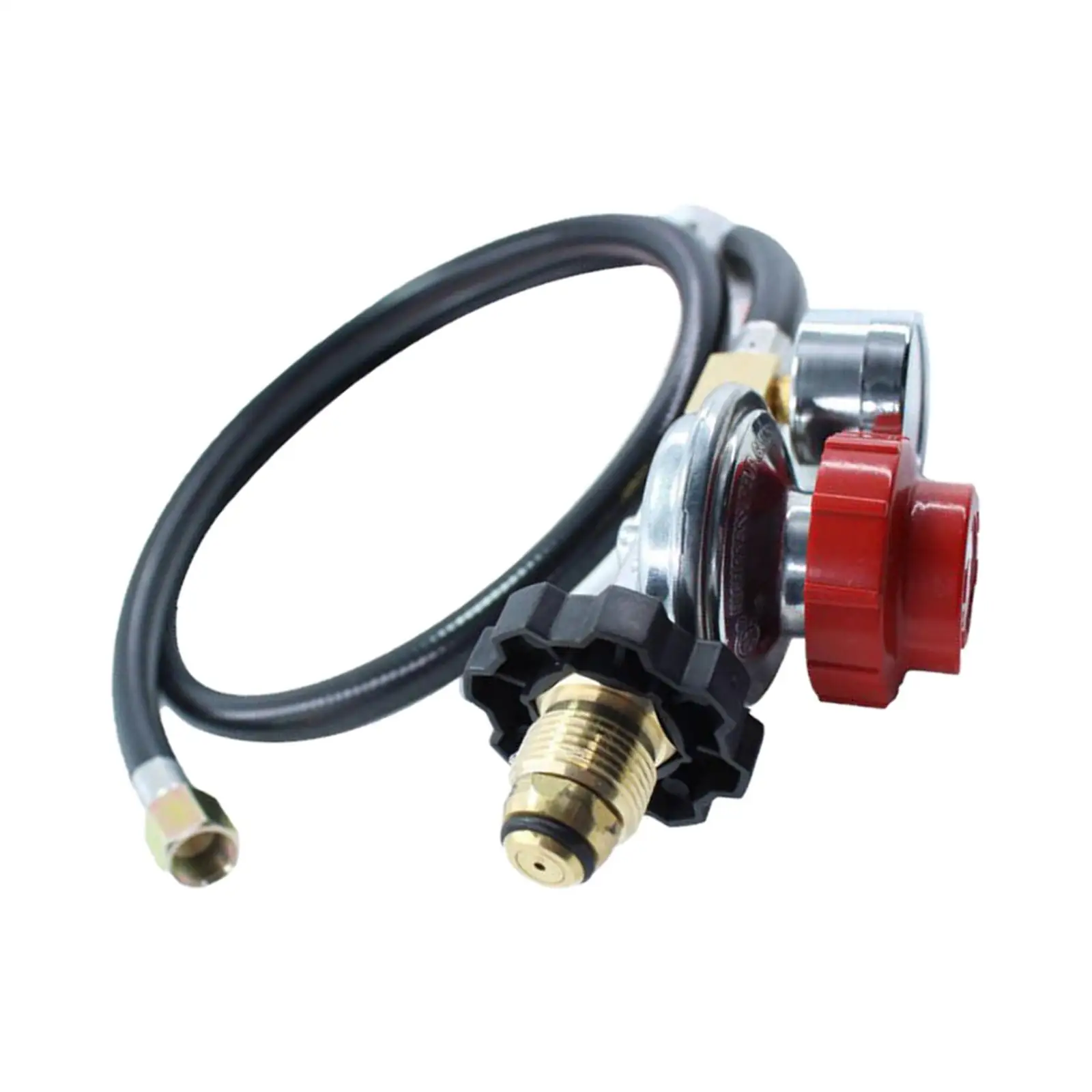 High Pressure Gas Regulator 30PSI with Gauge and Hose Indicator Pol Connector Replacement for Fire Gas Cooker BBQ Supply