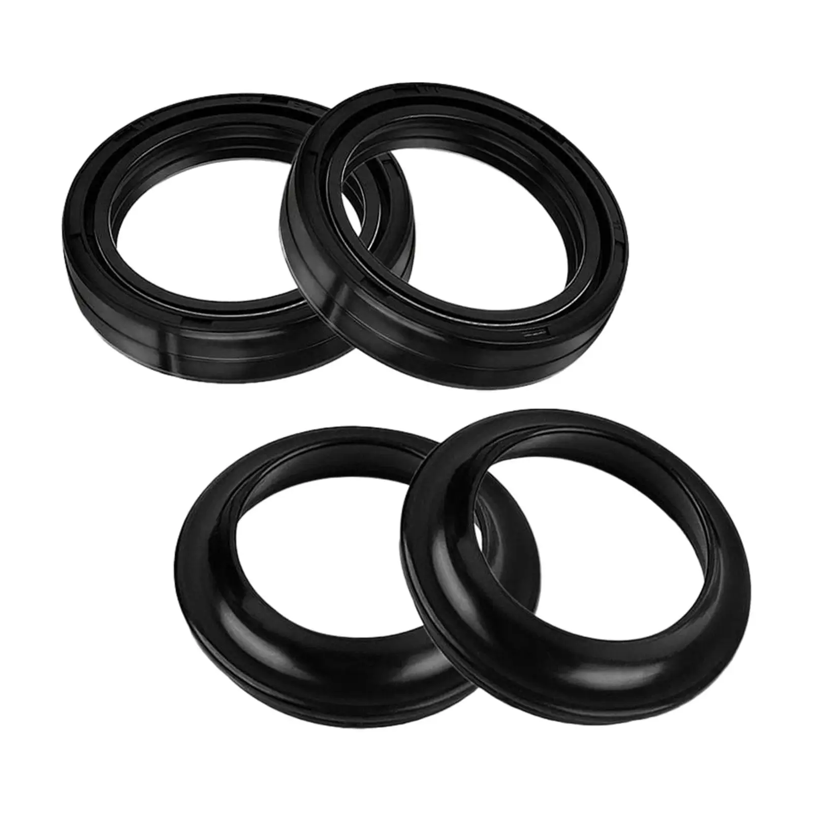 4 Pieces 39x52x11mm Rubber Front Fork Oil Seal & Dust Cover Oil Resistance for