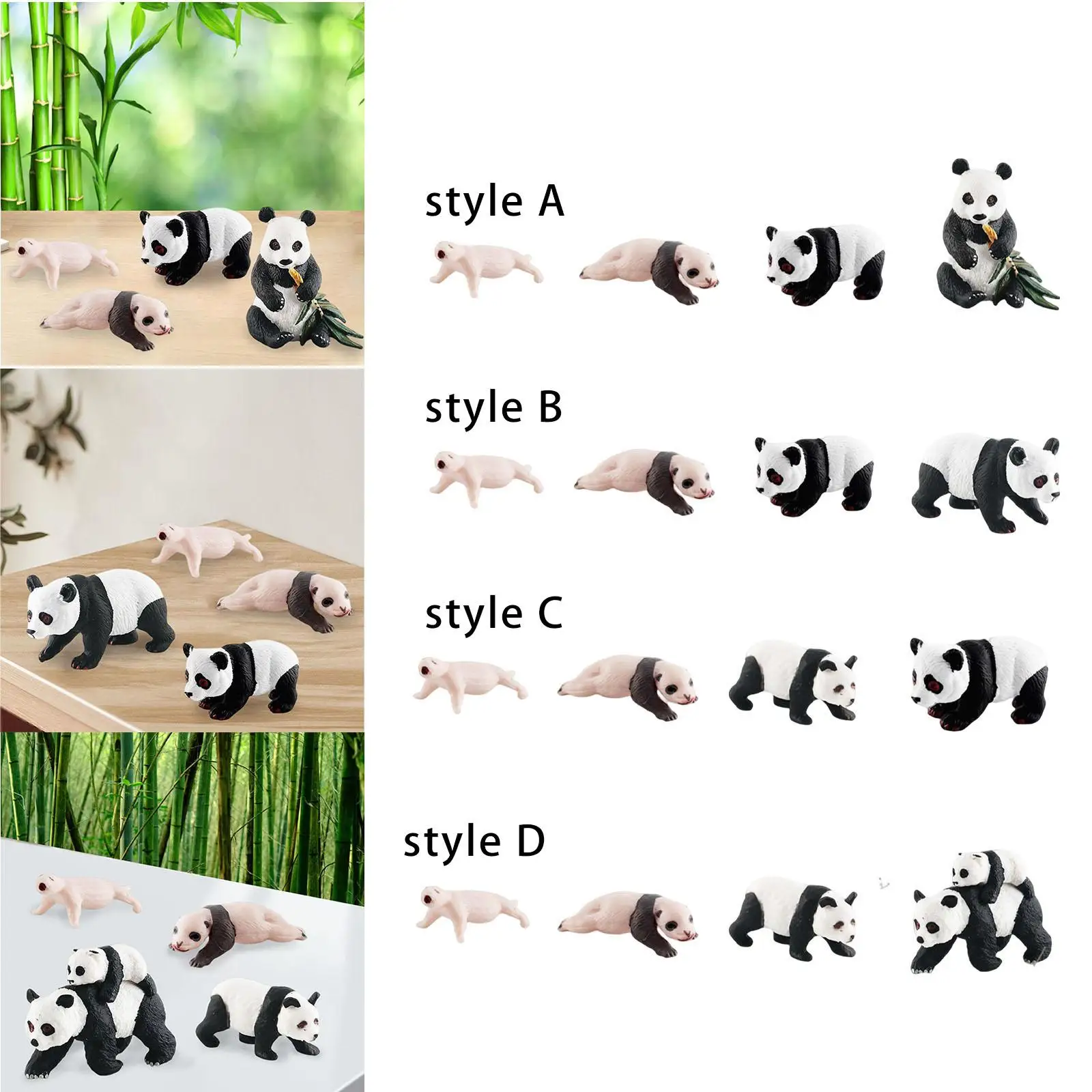 Realistic Animal Figurines Life Cycle Animal Figures Toy 4 Stages of Panda Animals Cognitive Playset Animal Growth Cycle Models